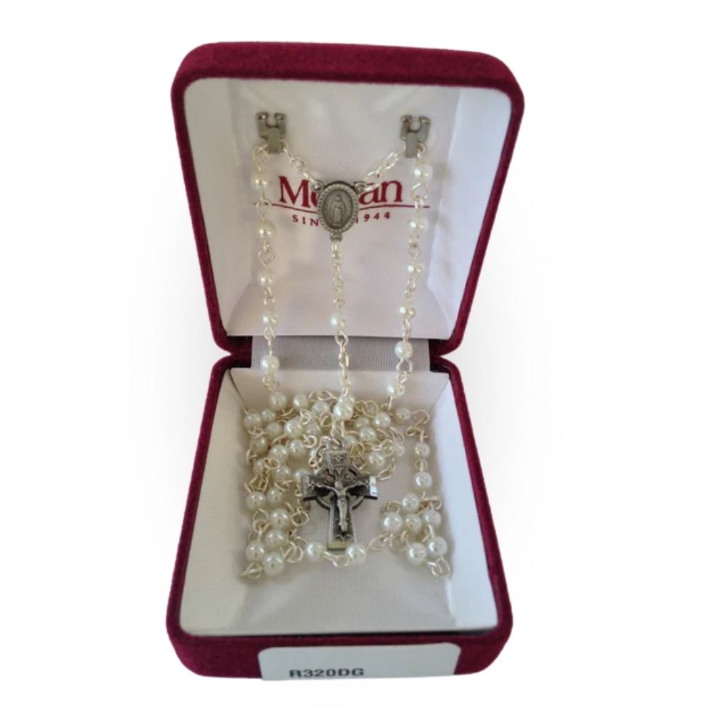 Chapelet 5mm en perle et étain