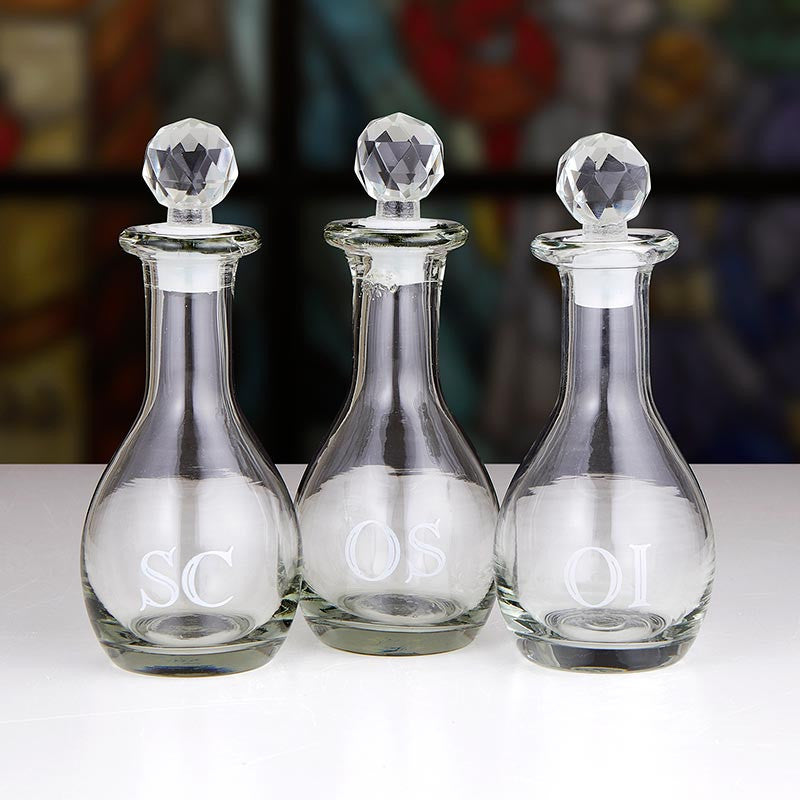 Ensemble de trois ampoules en verre