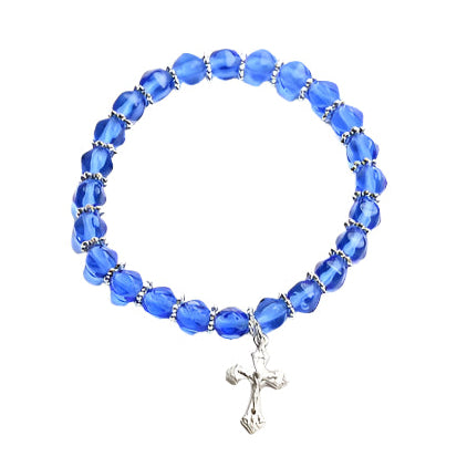 Bracelet saphir à fleur argentée