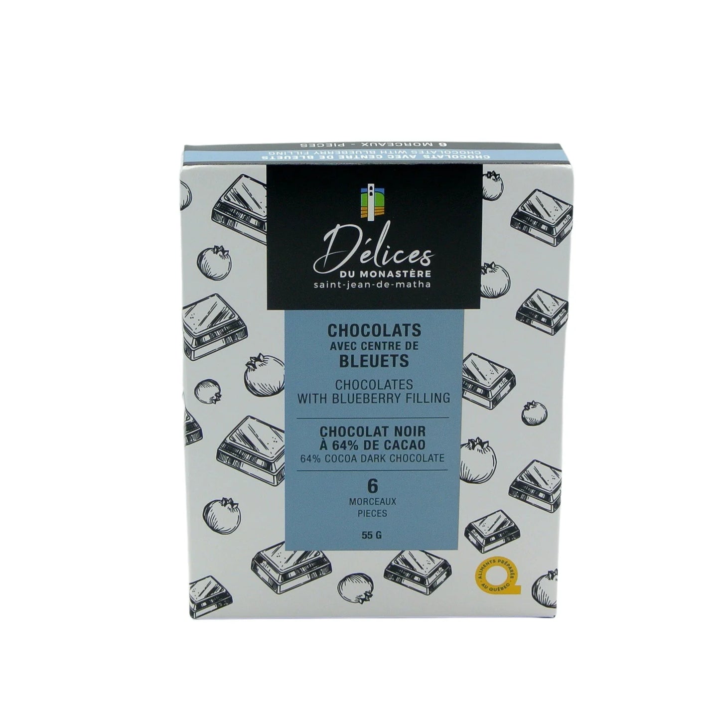 Chocolats noirs bleuets