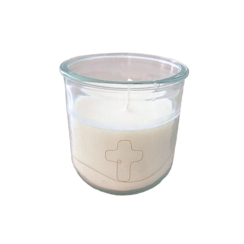 Bougie en verre recyclé 100% 30 heures - Symboles Émany