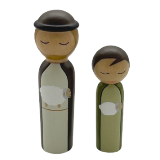 Crèche de bois Howoki berger et garçon