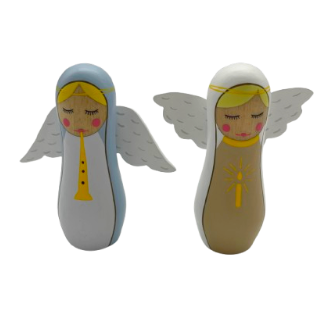 Crèche de bois Howoki deux anges