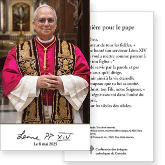 Carte de prière - Pape Léon XIV (pqt de 25)