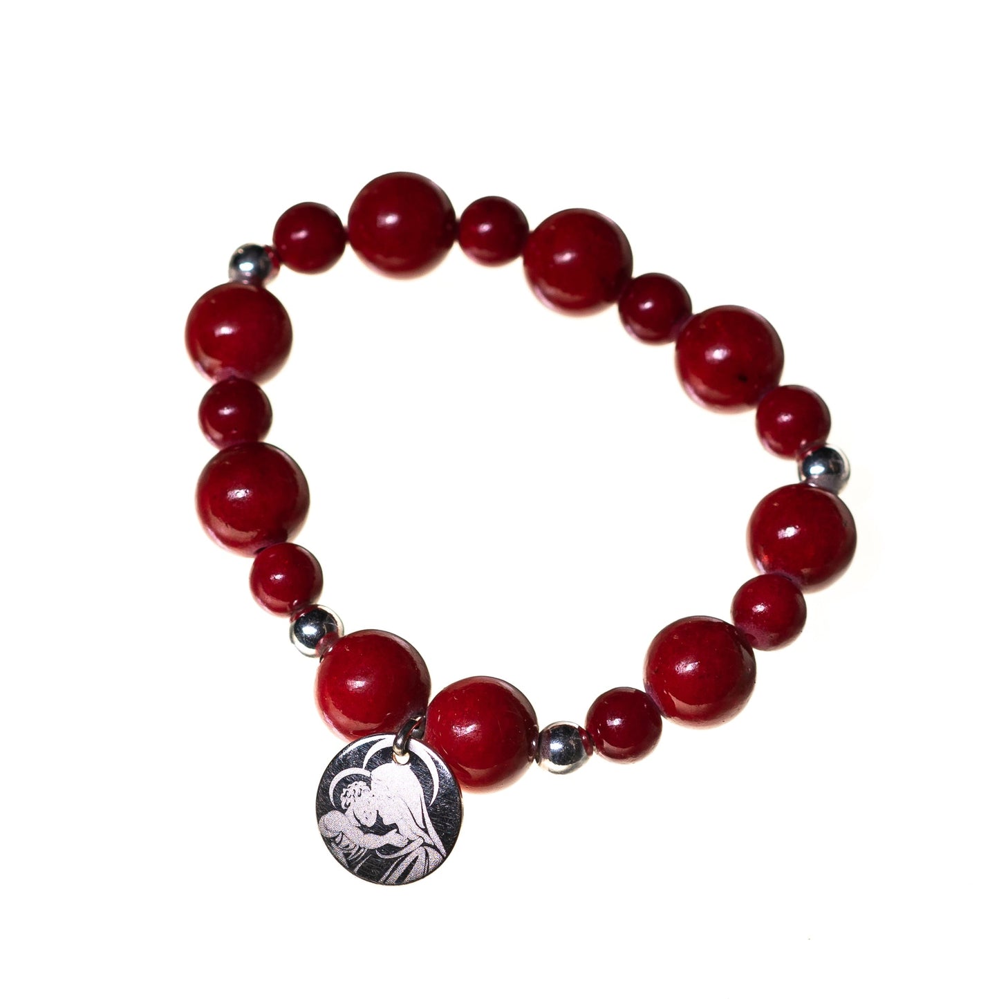 Bracelet pierres semi-précieuses rouges