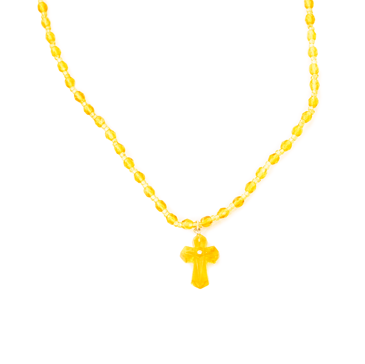 Collier Et Pendentif En Ambre - Pierre Orange - Occasion