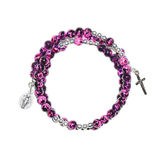 Chapelet/bracelet rose enfilé