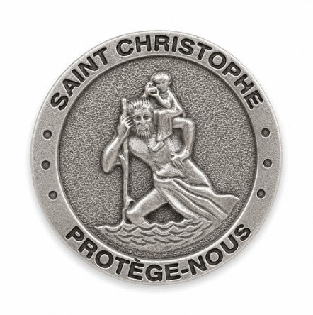 Clip pare-soleil Saint-Christophe en étain (fr.)