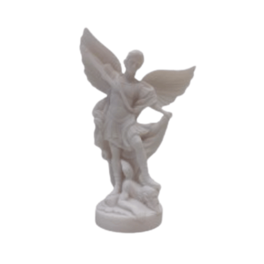 Statue St-Michel 12cm en albâtre