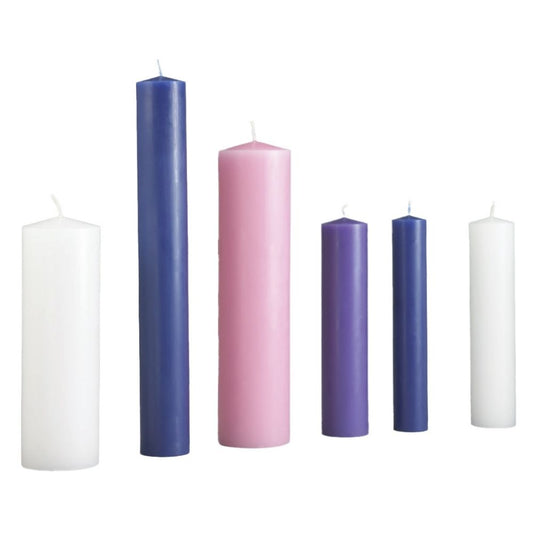 4 cierges Avent 2"X9" (3 violets, 1 rose)