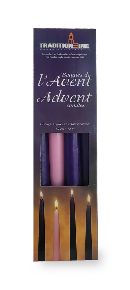 Boîte de 4 bougies de l'Avent