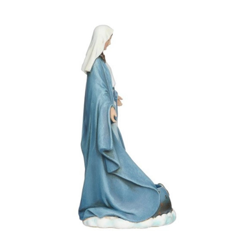 Statue Vierge Marie porte chandelle 25cm