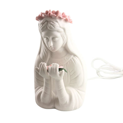 Veilleuse électrique Vierge couronne rose