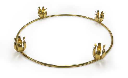 B3069 COURONNE DE L'AVENT LAITON DORÉ DIAM. 10''