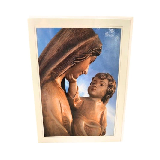 Carte Vierge et enfant de bois