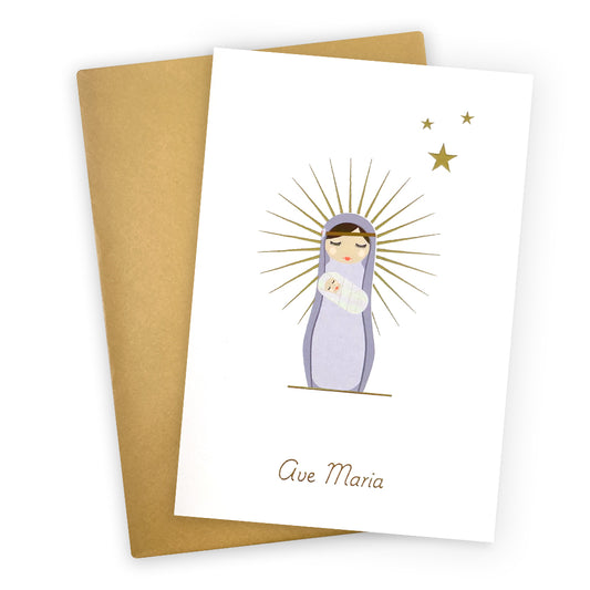 Carte double Howoki - Vierge Marie