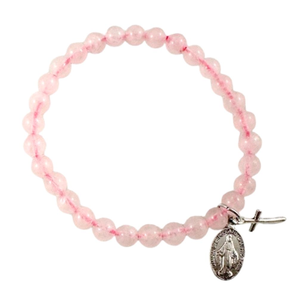 Bracelet pierre quartz rose 6mm