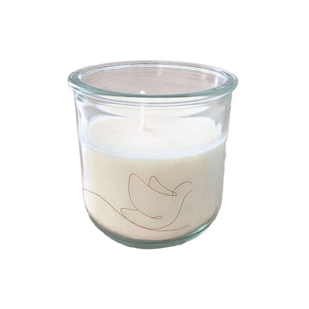 Bougie en verre recyclé 100% 30 heures - Symboles Émany