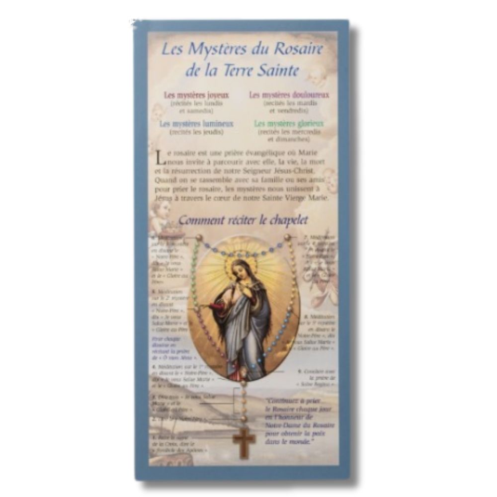 Feuillet de la Neuvaine des mystères du Rosaire en français