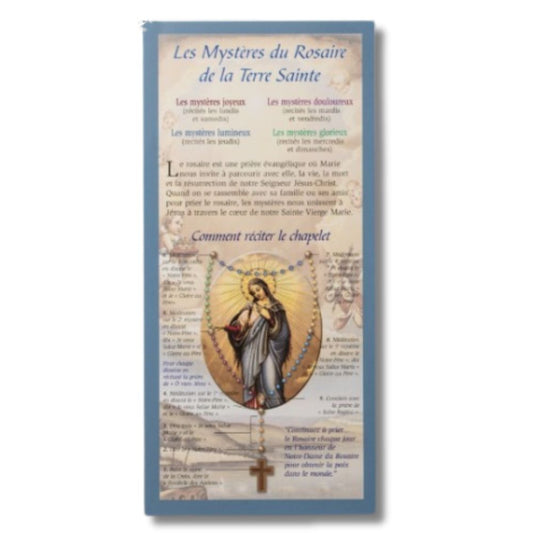 Feuillet de la Neuvaine des mystères du Rosaire en français