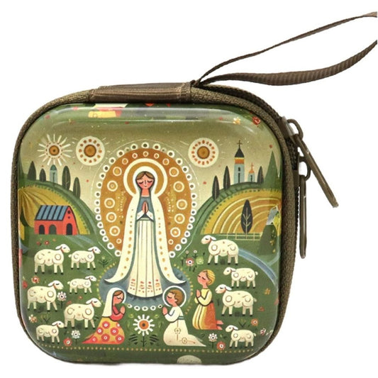 Étui à chapelet Fatima en tissu