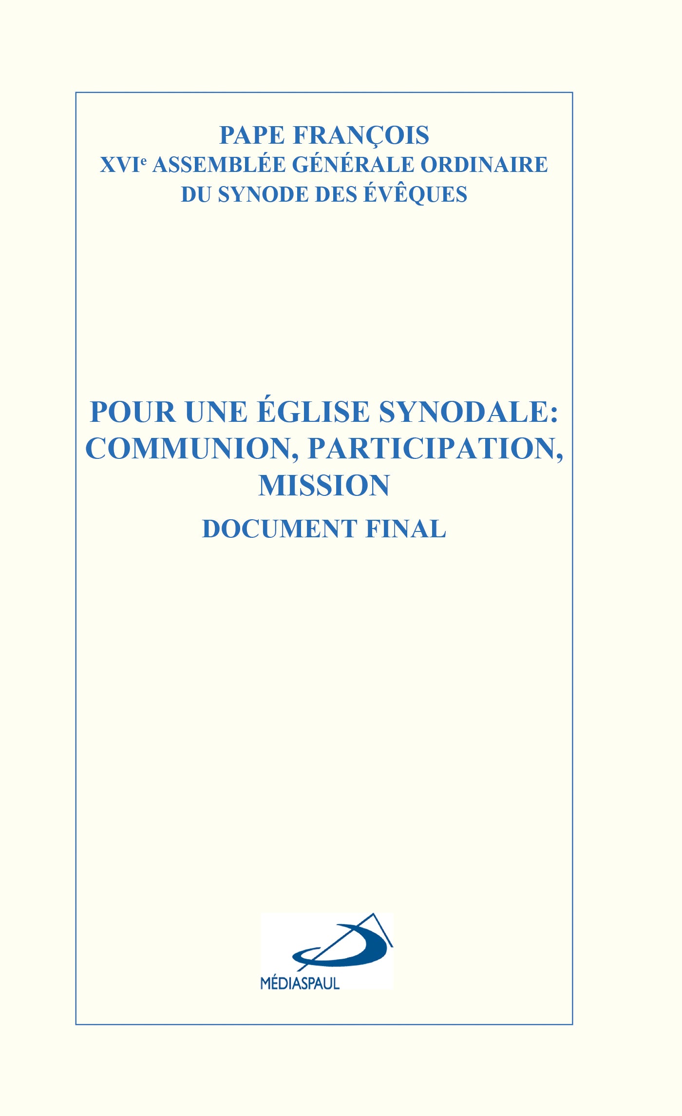 Pour une Église synodale