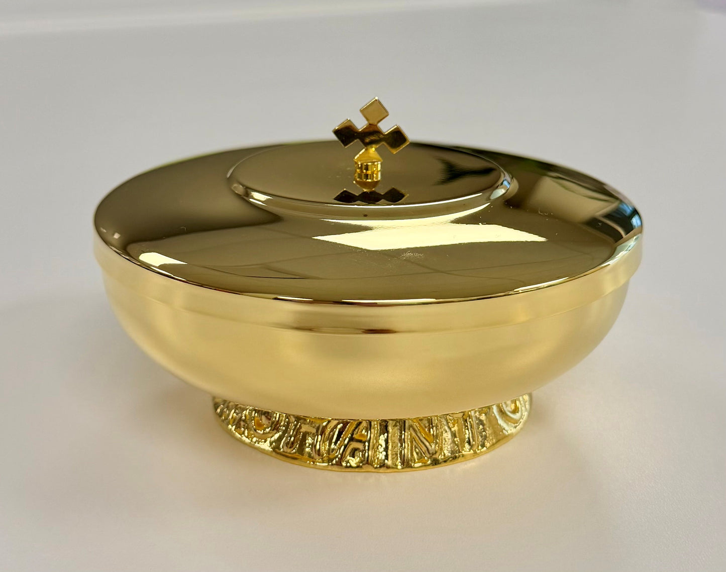 Ciboire en laiton plaqué or 14cm