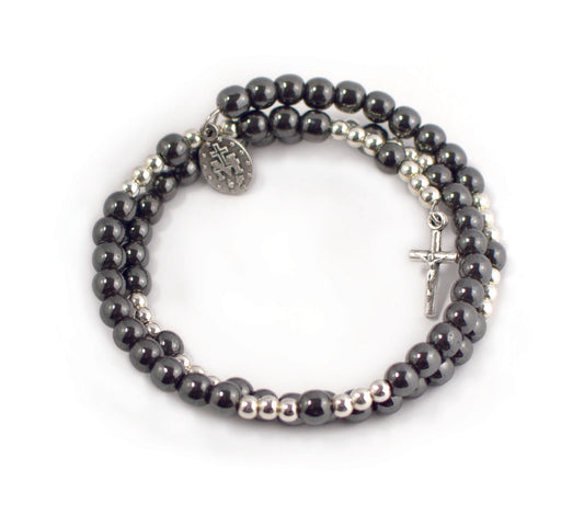 Bracelet chapelet hématite