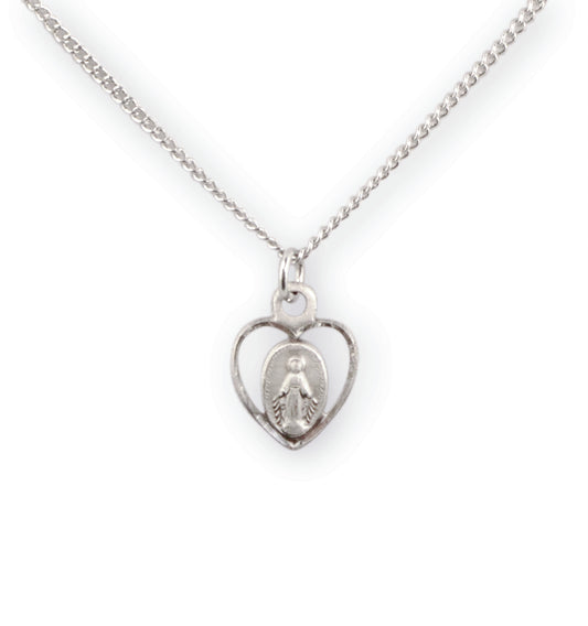 Médaille miraculeuse dans un coeur