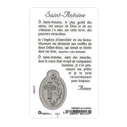 CARTE PRIÈRE ET STATUE LUMINEUSE DE SAINT ANTOINE