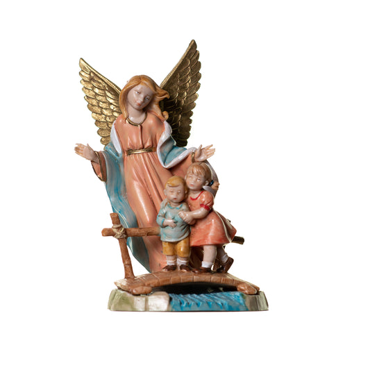 Statue ange et enfants en résine