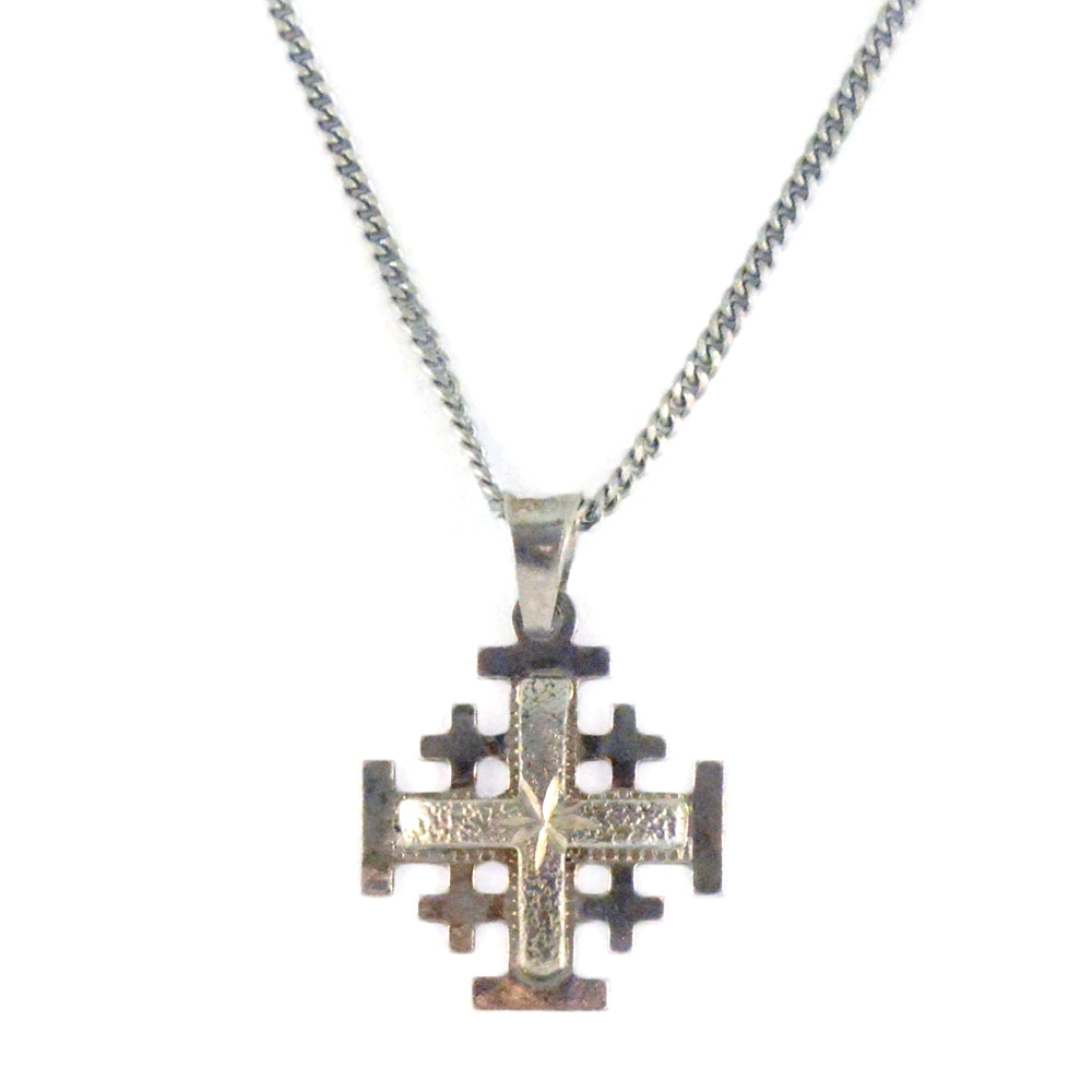 Pendentif avec croix de Jérusalem en argent sterling