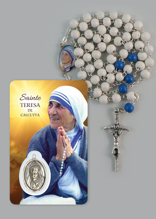 Chapelet et carte prière Mère Teresa